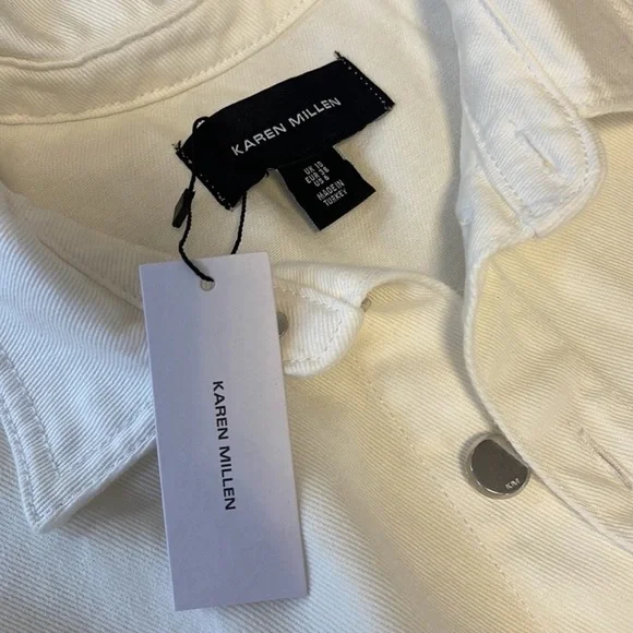 NWT Karen Millen Asymmetrical denim white dress - Picture 7 of 13